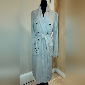 Free People Trench Duster Coat. XSmall- Small. Slate Grey